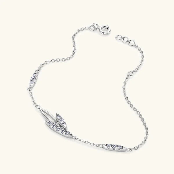 Leaf Diamond Bracelet ( White Gold)