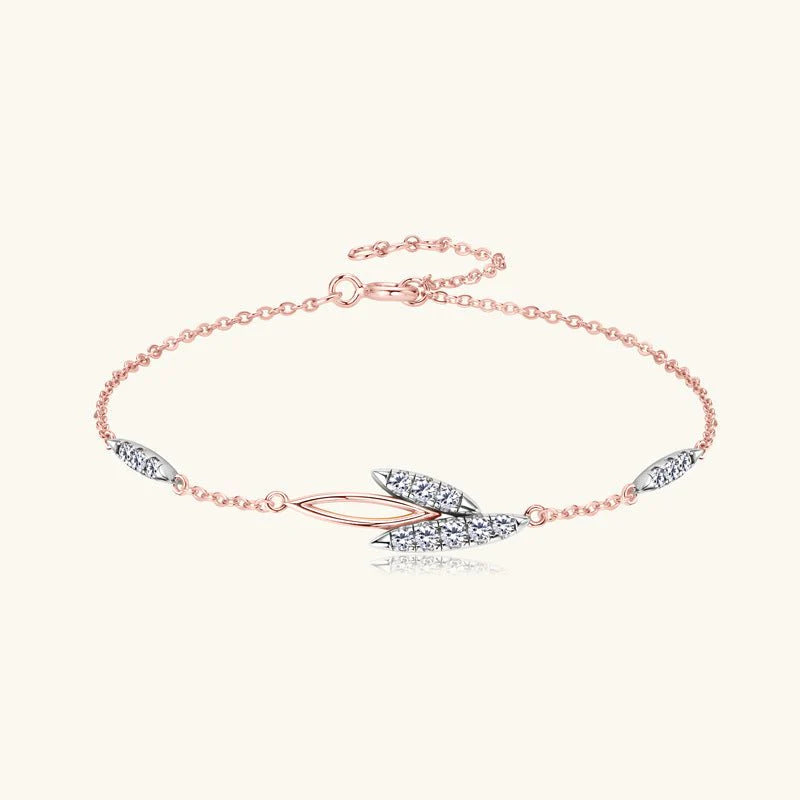 Leaf Diamond Bracelet ( White Gold)
