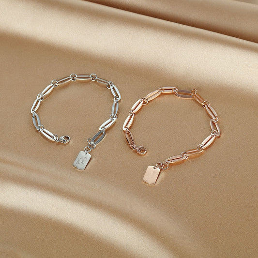 Orbit Plate Rose Gold Bracelet For Women