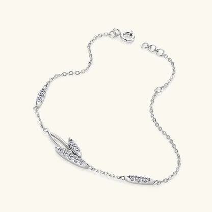 Leaf Diamond Bracelet ( White Gold)